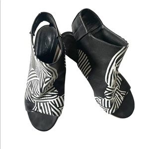 [Zero + Maria Cornejo] Zebra Print Leather “Lilu” Wedge Booties SZ 8M [EU 38]